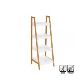 Scaffale da Bagno Bianco Naturale 35 x 34 x 98 cm