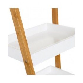 Scaffale da Bagno Bianco Naturale 35 x 34 x 98 cm