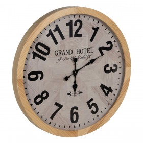 Orologio da Parete Bianco Naturale Legno Cristallo 76 x 76 x 6 cm
