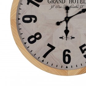 Orologio da Parete Bianco Naturale Legno Cristallo 76 x 76 x 6 cm