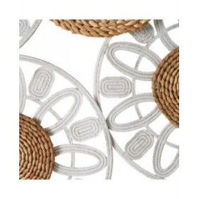 Decorazione da Parete Bianco Naturale 87 x 3,5 x 68 cm