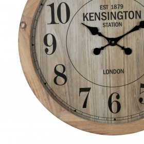 Orologio da Parete Naturale Legno Cristallo 60 x 60 x 6,5 cm