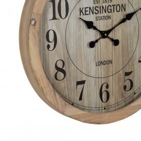 Orologio da Parete Naturale Legno Cristallo 60 x 60 x 6,5 cm