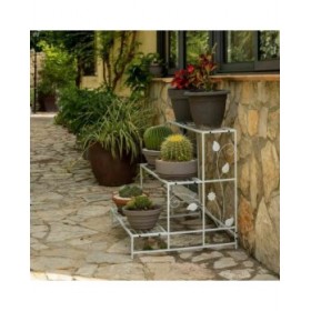 Supporto per Vaso Alexandra House Living Bianco Ferro 66 x 74 x 80 cm