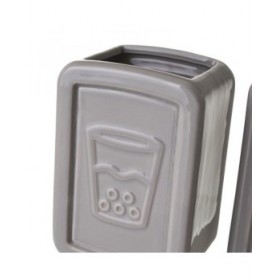 Set da Bagno Grigio Ceramica 27,5 x 7 x 24 cm
