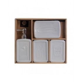 Set da Bagno Grigio Ceramica 27,5 x 7 x 24 cm