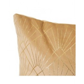 Cuscino SUNRAY Beige Dorato Stampato Velluto 45 x 8 x 45 cm