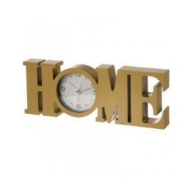 Orologio da Tavolo HOME Dorato Plastica 39 x 3,5 x 15 cm
