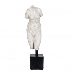 Scultura Bianco Nero Resina 14 x 11 x 43 cm Busto