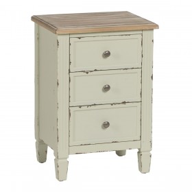 Comodino Beige Naturale Legno di abete DMF 45 x 35 x 65 cm