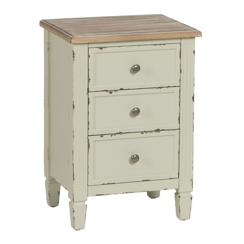 Comodino Beige Naturale Legno di abete DMF 45 x 35 x 65 cm