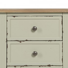 Comodino Beige Naturale Legno di abete DMF 45 x 35 x 65 cm