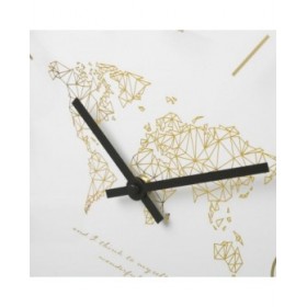 Orologio da Parete Bianco Dorato Cristallo Legno MDF 33 x 33 x 4 cm
