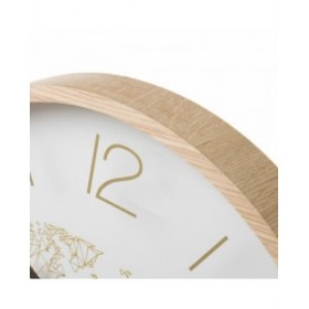Orologio da Parete Bianco Dorato Cristallo Legno MDF 33 x 33 x 4 cm