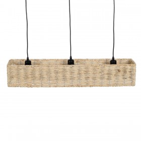 Lampadario Nero Naturale Ferro 220-240 V 88 x 17,5 x 65 cm