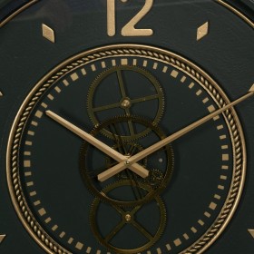 Orologio da Parete Verde Dorato Ferro 55 x 8,5 x 55 cm