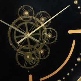 Orologio da Parete Nero Dorato Ferro 46 x 7 x 46 cm