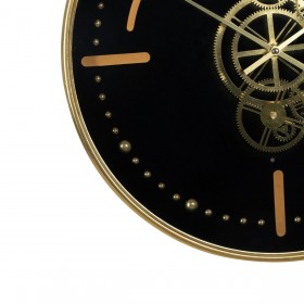 Orologio da Parete Nero Dorato Ferro 46 x 7 x 46 cm