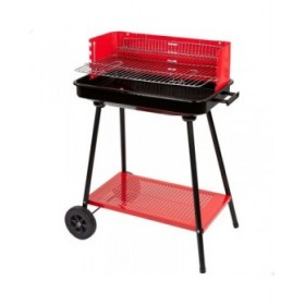 Barbecue a Carboni con Ruote Aktive Acciaio Plastica Metallo smaltato 66 x 85 x 44 cm Rosso