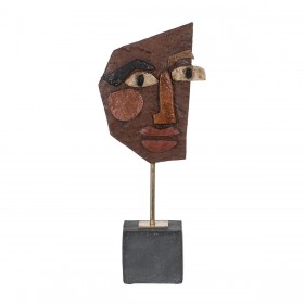 Scultura Marrone Nero Resina 17,8 x 10 x 43,7 cm Maschera
