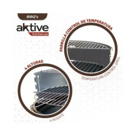 Barbecue a Carboni con Ruote Aktive Metallo smaltato 51 x 82 x 51 cm Nero