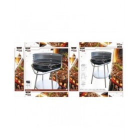 Barbecue a Carboni con Ruote Aktive Metallo smaltato 51 x 82 x 51 cm Nero