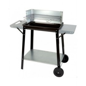 Barbecue a Carboni con Ruote Aktive Metallo smaltato 90 x 85 x 32 cm Nero