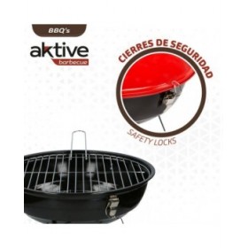 Barbecue Portatile Aktive Metallo smaltato Ø 36 cm 36 x 44 x 36 cm (4 Unità) Rosso