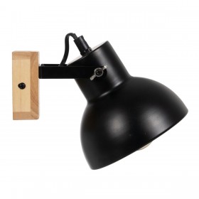 Applique da Parete Nero Beige Legno Ferro 220-240 V 21 x 14 x 17 cm