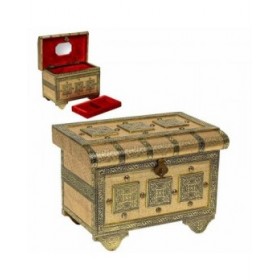 Scatola-Portagioie Alexandra House Living Dorato Alluminio Legno MDF 17 x 13 x 27 cm