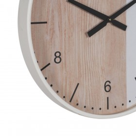 Orologio da Parete Bianco Naturale Legno 60 x 60 x 5,5 cm