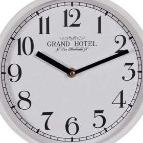 Orologio da Parete Bianco Legno Cristallo 22 x 22 x 4,5 cm
