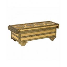 Scatola-Portagioie Alexandra House Living Dorato Alluminio Legno MDF 14 x 12 x 32 cm