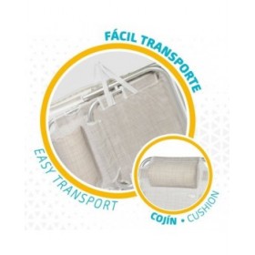 Sedia Pieghevole con Poggiatesta Aktive Ibiza Beige 48 x 84 x 46 cm (2 Unità)