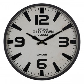 Orologio da Parete Bianco Nero Ferro 46 x 46 x 6 cm