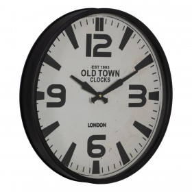 Orologio da Parete Bianco Nero Ferro 46 x 46 x 6 cm