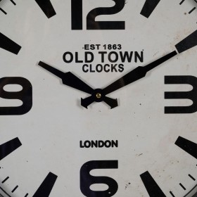 Orologio da Parete Bianco Nero Ferro 46 x 46 x 6 cm