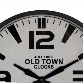 Orologio da Parete Bianco Nero Ferro 46 x 46 x 6 cm