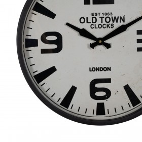 Orologio da Parete Bianco Nero Ferro 46 x 46 x 6 cm