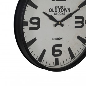 Orologio da Parete Bianco Nero Ferro 46 x 46 x 6 cm