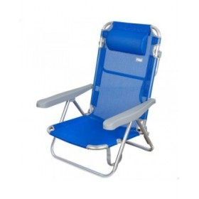 Sedia Pieghevole con Poggiatesta Aktive Gomera Azzurro 48 x 84 x 46 cm (2 Unità)
