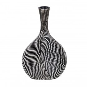 Vaso Bianco Nero Poliresina 27 x 12 x 43 cm