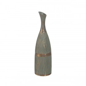 Vaso Verde Dorato Poliresina 13,5 x 13,5 x 49 cm