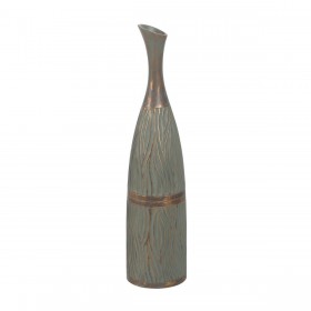 Vaso Verde Dorato Poliresina 14 x 14 x 60,5 cm