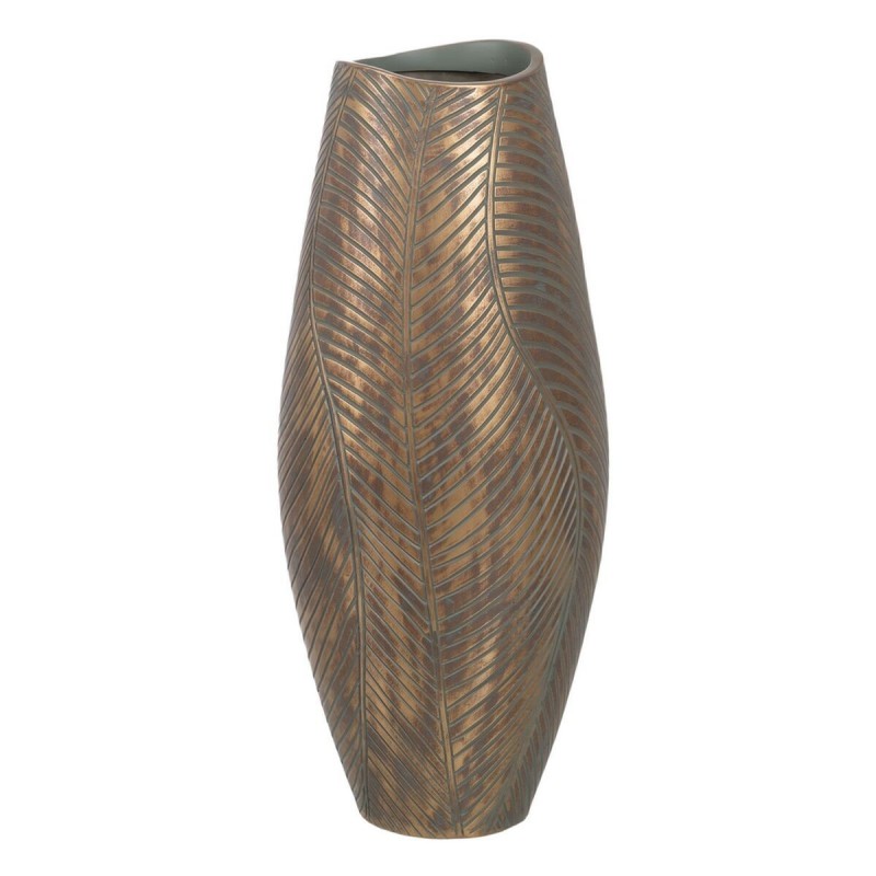 Vaso Verde Dorato Poliresina 22 x 22 x 54 cm