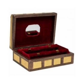 Scatola-Portagioie Alexandra House Living Dorato Alluminio Legno MDF 20 x 7 x 27 cm