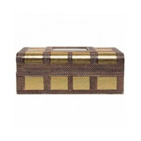 Scatola-Portagioie Alexandra House Living Dorato Alluminio Legno MDF 20 x 7 x 27 cm