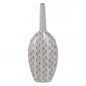 Vaso Bianco Nero Poliresina 29 x 15 x 76 cm