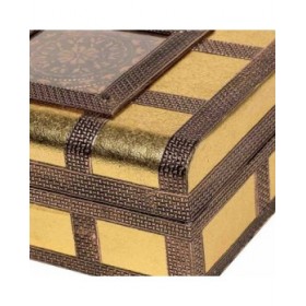 Scatola-Portagioie Alexandra House Living Dorato Alluminio Legno MDF 20 x 7 x 27 cm