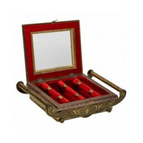 Scatola-Portagioie Alexandra House Living Rame Vetro Alluminio Legno MDF 25 x 12 x 43 cm